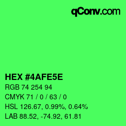 Color code: HEX #4AFE5E | qconv.com