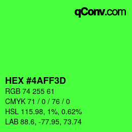 Color code: HEX #4AFF3D | qconv.com