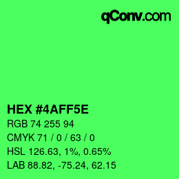 Código de color: HEX #4AFF5E | qconv.com