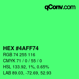 カラーコード: HEX #4AFF74 | qconv.com
