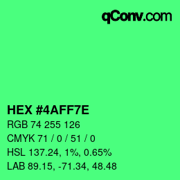Color code: HEX #4AFF7E | qconv.com