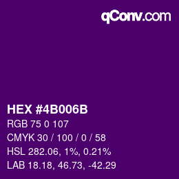 Color code: HEX #4B006B | qconv.com