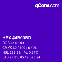 Código de color: HEX #4B00BD | qconv.com