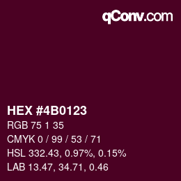 颜色代码: HEX #4B0123 | qconv.com