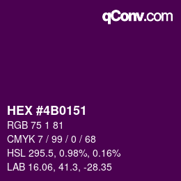 颜色代码: HEX #4B0151 | qconv.com