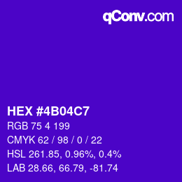 Color code: HEX #4B04C7 | qconv.com