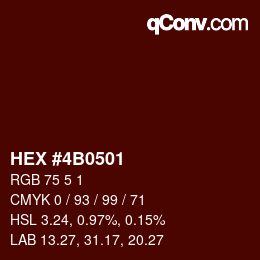 Color code: HEX #4B0501 | qconv.com