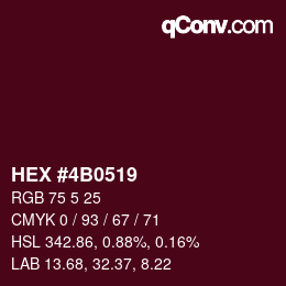 颜色代码: HEX #4B0519 | qconv.com
