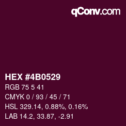 Color code: HEX #4B0529 | qconv.com
