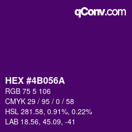 Color code: HEX #4B056A | qconv.com