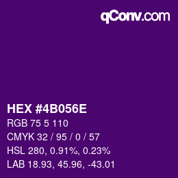Color code: HEX #4B056E | qconv.com