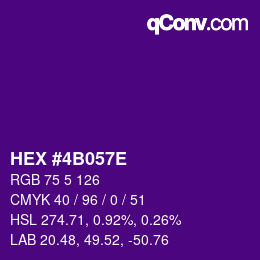 Color code: HEX #4B057E | qconv.com