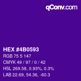 カラーコード: HEX #4B0593 | qconv.com
