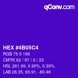 Color code: HEX #4B05C4 | qconv.com