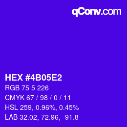 颜色代码: HEX #4B05E2 | qconv.com
