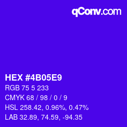 Color code: HEX #4B05E9 | qconv.com