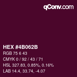 Color code: HEX #4B062B | qconv.com