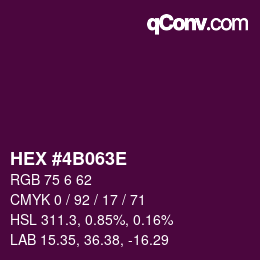 Color code: HEX #4B063E | qconv.com