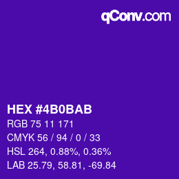 カラーコード: HEX #4B0BAB | qconv.com