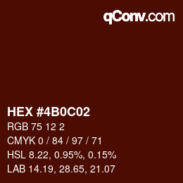 Farbcode: HEX #4B0C02 | qconv.com