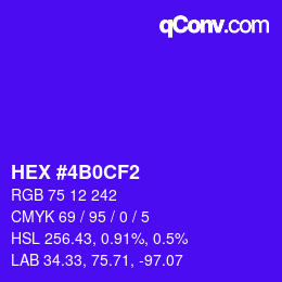 Color code: HEX #4B0CF2 | qconv.com