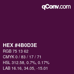 Color code: HEX #4B0D3E | qconv.com