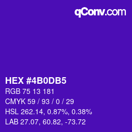 カラーコード: HEX #4B0DB5 | qconv.com