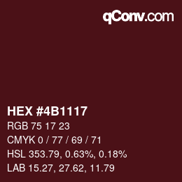 Farbcode: HEX #4B1117 | qconv.com