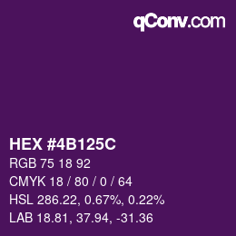 Color code: HEX #4B125C | qconv.com