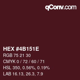 Color code: HEX #4B151E | qconv.com