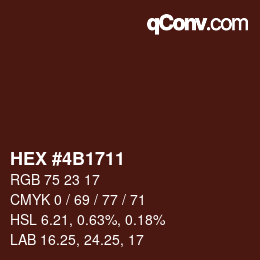 Farbcode: HEX #4B1711 | qconv.com