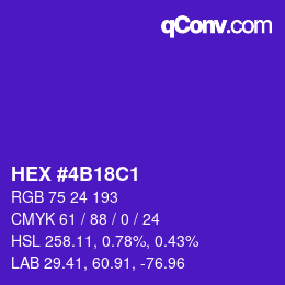 颜色代码: HEX #4B18C1 | qconv.com