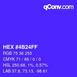 Color code: HEX #4B24FF | qconv.com