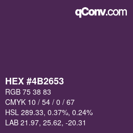 Color code: HEX #4B2653 | qconv.com