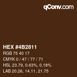 Farbcode: HEX #4B2811 | qconv.com