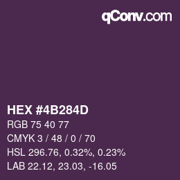 Farbcode: HEX #4B284D | qconv.com