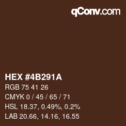 Color code: HEX #4B291A | qconv.com