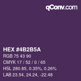 颜色代码: HEX #4B2B5A | qconv.com