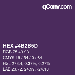 Color code: HEX #4B2B5D | qconv.com