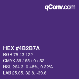 カラーコード: HEX #4B2B7A | qconv.com