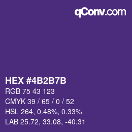 颜色代码: HEX #4B2B7B | qconv.com