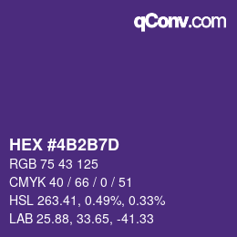 颜色代码: HEX #4B2B7D | qconv.com