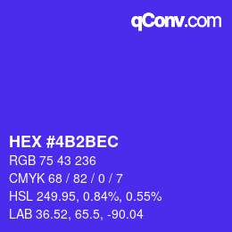 Color code: HEX #4B2BEC | qconv.com