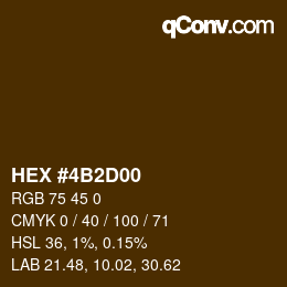 Color code: HEX #4B2D00 | qconv.com