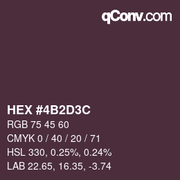 Color code: HEX #4B2D3C | qconv.com