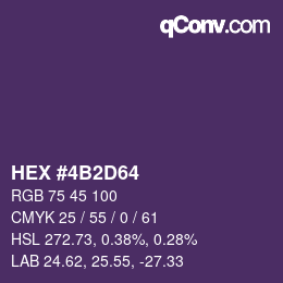 Color code: HEX #4B2D64 | qconv.com