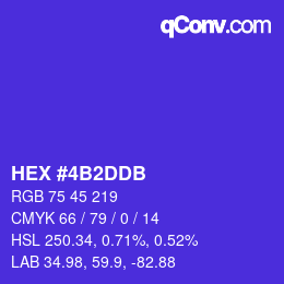 カラーコード: HEX #4B2DDB | qconv.com