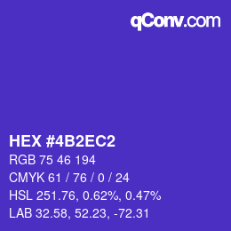 颜色代码: HEX #4B2EC2 | qconv.com