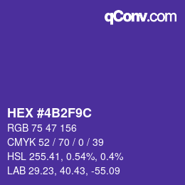 Color code: HEX #4B2F9C | qconv.com
