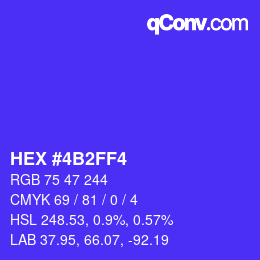 Color code: HEX #4B2FF4 | qconv.com